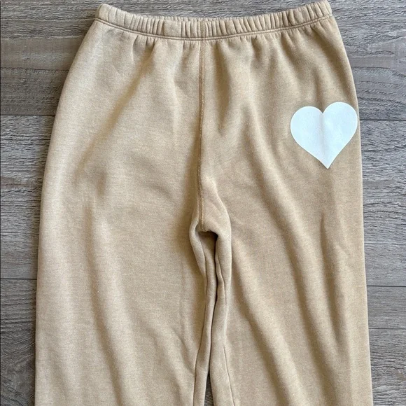 SPRWMN Heart Jogger Sweatpants in Latte w Elastic Cuffs & Waistband Shopbop - Picture 3 of 5